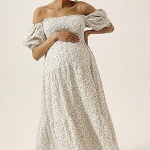 Nothing Fits But Sakura Maternity & Nursing Dress in Blue Rose (S/M)